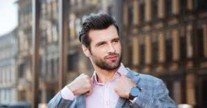 Man with scruffy hair wearing casual outfit